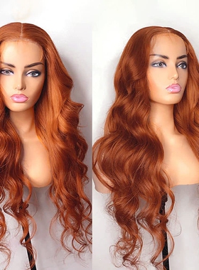 Water wave long curly wigs women Cos front lace hair 欧美