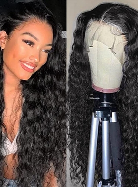 Lady curly long wigs front lace black nature hair line wigs