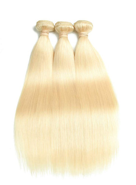 100% human hair 613 golden bundles long straight hair 真发