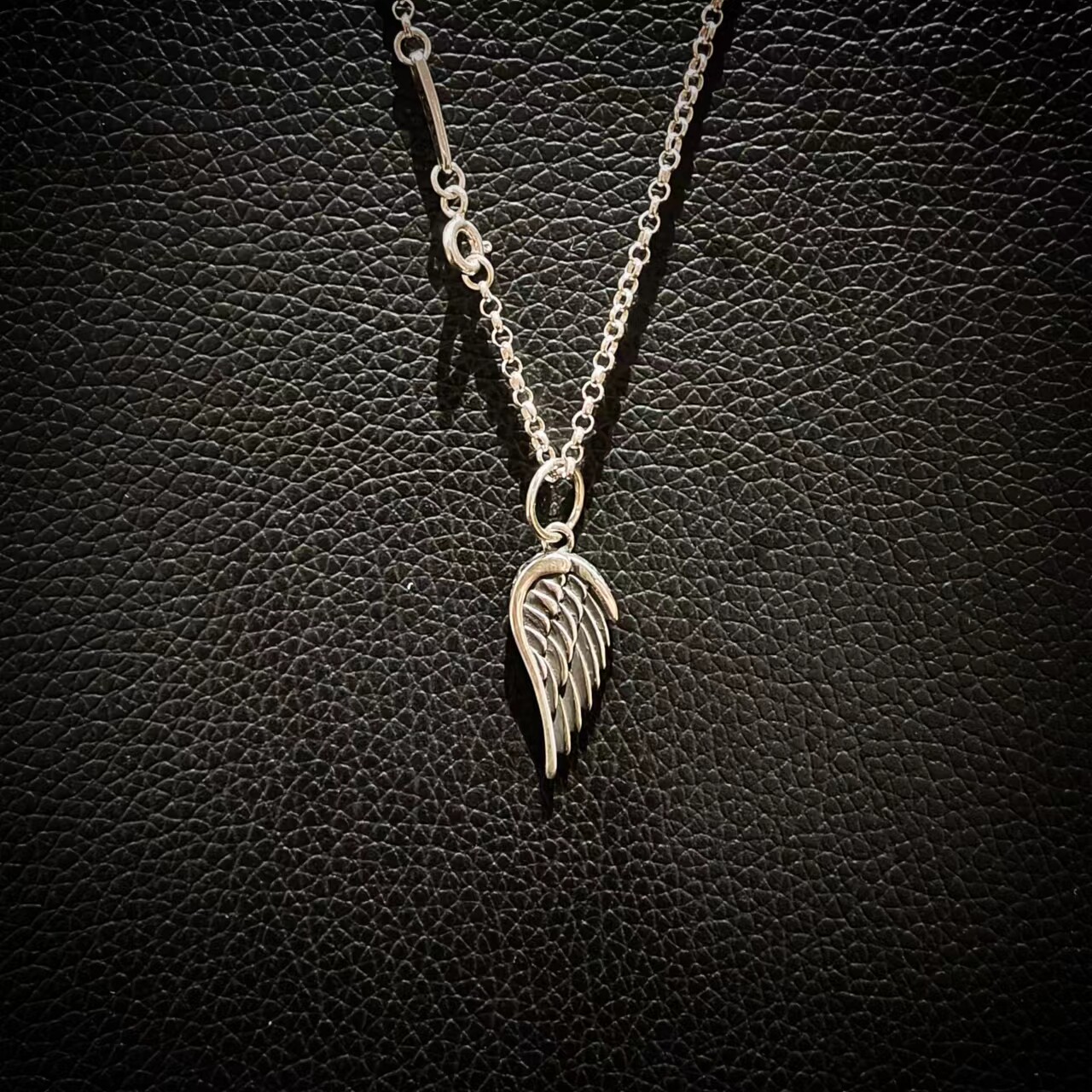 925纯银ROCKAGE天使小羽毛翅膀KB小皇冠做旧时尚欧美女神男神项链