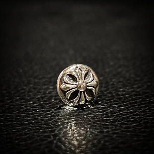 ROCKAGE纯银S925朋克风格 圆形十字架男神女神明星耳钉 经典