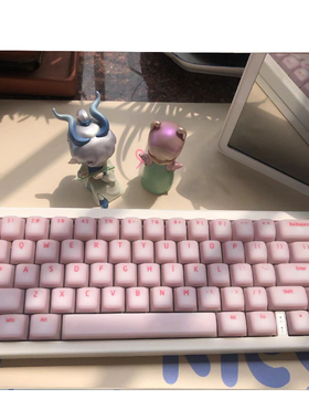 透光狼派CIY Nogi喏叽硅胶键帽软少女粉多巴胺配色原厂PBT静音键