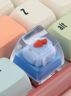 机械键帽树脂可爱个性爱心键帽十字轴萌宠客制化键帽