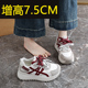 女2025新款 春秋皮面运动潮鞋 小个子34码 增高7CM德训鞋 阿甘鞋 百搭