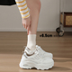 女2026新款 春秋轻便增高运动休闲鞋 34码 欧洲站老爹鞋 网红小白鞋 子