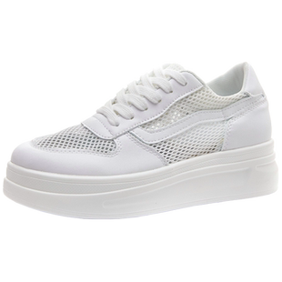 小码网鞋女32 33 34夏季小个子内增高小白鞋厚底镂空网面鞋子薄款