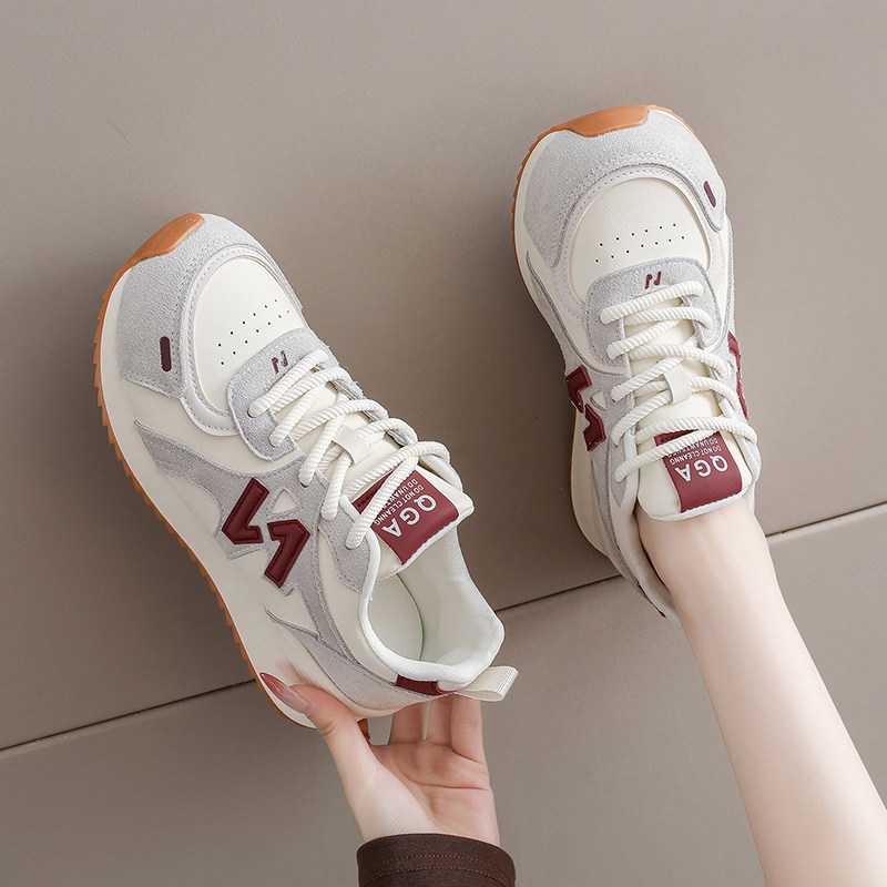 爆款莆田N字小白鞋女2026新款春秋皮面平底运动潮鞋休闲阿甘鞋子
