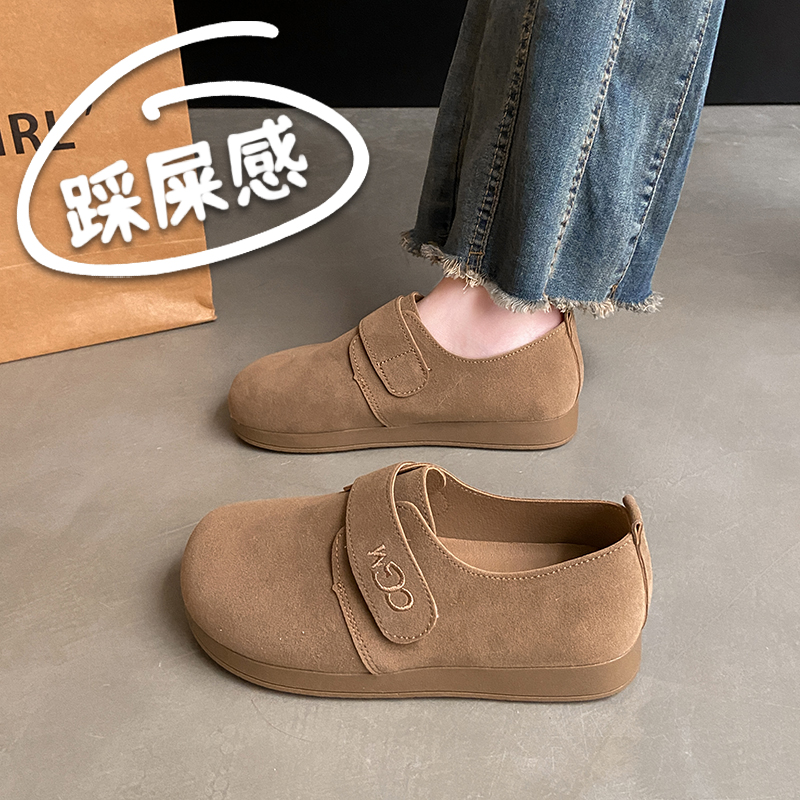 勃肯女鞋春秋真皮休闲鞋百搭孕妇鞋2025新款不累脚复古博肯小皮鞋