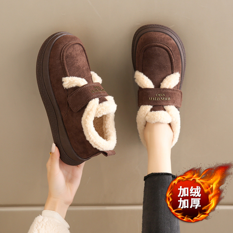 老北京布鞋女士加绒加厚妈妈棉鞋2025冬季新款保暖老人雪地靴防滑