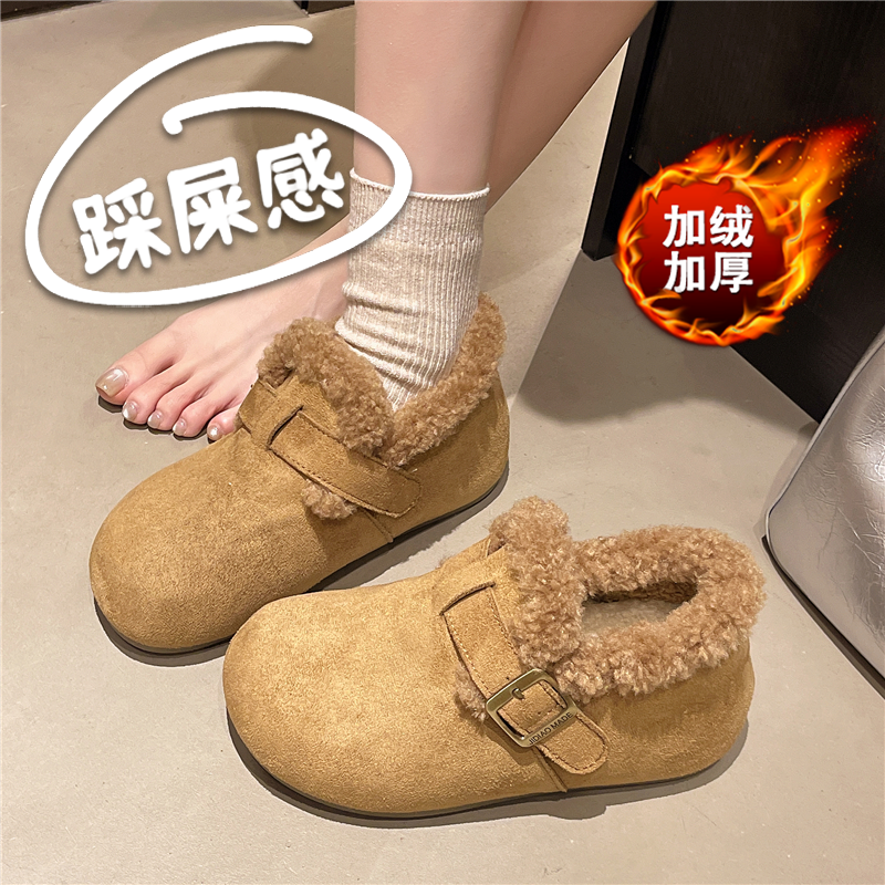 加厚棉鞋女冬季一脚蹬加绒勃肯鞋防滑保暖妈妈鞋2025新款休闲鞋子,女鞋,棉鞋,淘宝优惠券,粉丝福利购,淘宝优惠卷