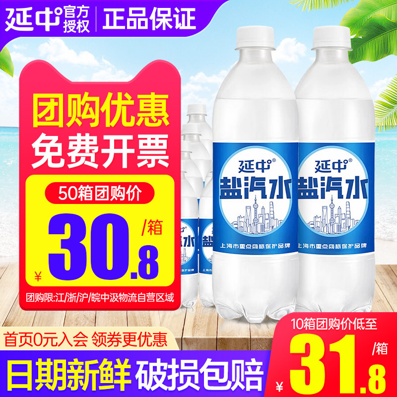 延中盐汽水600ml*20瓶整箱团购 防暑降温上海老汽水 江浙沪皖包邮