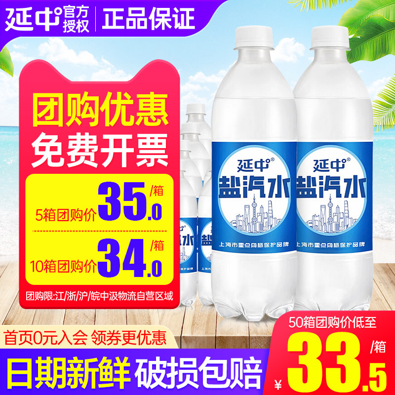 延中盐汽水600ml*20瓶整箱团购 防暑降温上海老汽水 江浙沪皖包邮
