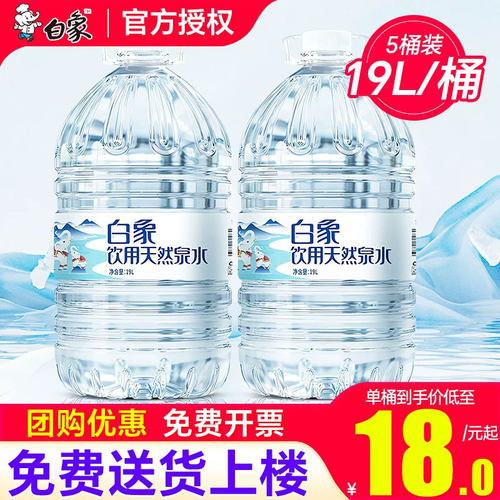 白象桶装天然泉水19L*2桶家庭大瓶桶装泡茶水非20升纯净水矿泉水