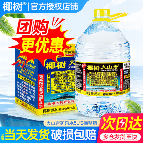 椰树火山岩天然矿泉水5l*2桶整箱