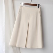 大摆裙气质裙子有口袋 高腰半身裙a字裙百褶裙中长款 2025春季 新款