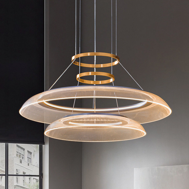 北欧客厅吊灯现代简约卧室轻奢圆环吊灯创意个性艺术餐厅设计师灯
