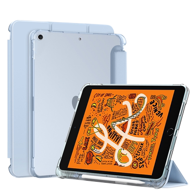 ipadmini5三折透明带笔槽保护套