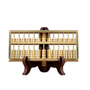 黃銅算盤手工銅制復(fù)古實(shí)心算盤精雕家居辦公創(chuàng)意工藝品擺件老物件