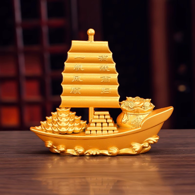一帆风顺酒柜玄关书架桌面小摆件帆船家居客厅办公室店铺开业饰品