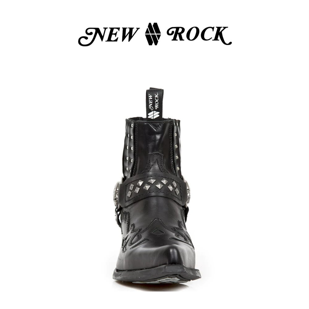 Ботинки низкие (New Rock) ретро с металлическими заклёпками, джинсовый стиль, кастом из Испании