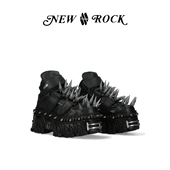 暗黑朋克尖刺金属机能解构火焰厚底鞋 NEW ROCK西班牙潮牌2025新款