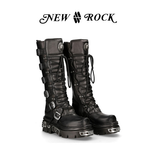 NewRock朋克高筒厚底靴