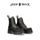 NEWROCK官方正品 西班牙进口真皮做旧手工定制简约复古厚底马丁靴
