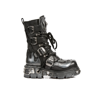 NEWROCK官方正品手工定制真皮摇滚朋克金属机车中筒厚底男女靴