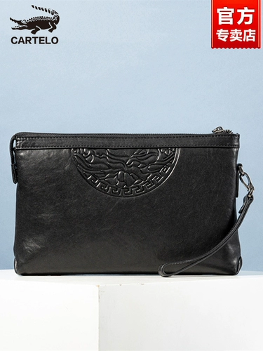 Вместительная и большая сумка с петлей на руку, кожаная маленькая сумка клатч, из натуральной кожи