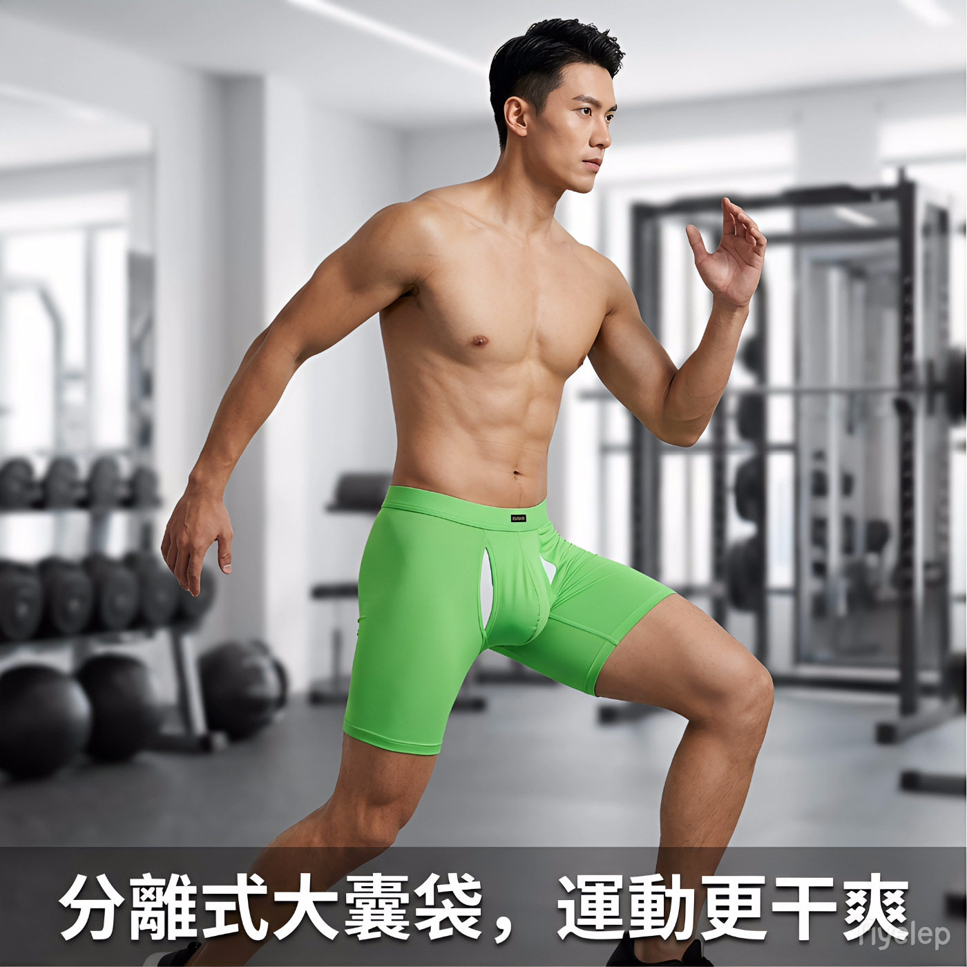 男士冰丝枪弹式分离内裤男款长款夏季速干透气防摩擦运动健身短裤