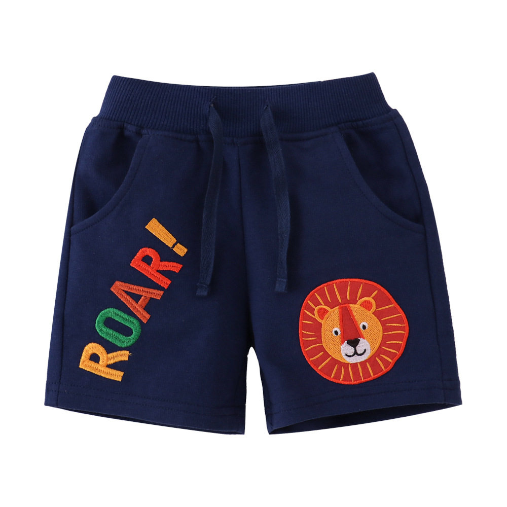 夏季1-8岁男童纯棉短裤男孩恐龙鳄鱼卡通休闲中裤子中小童针织裤