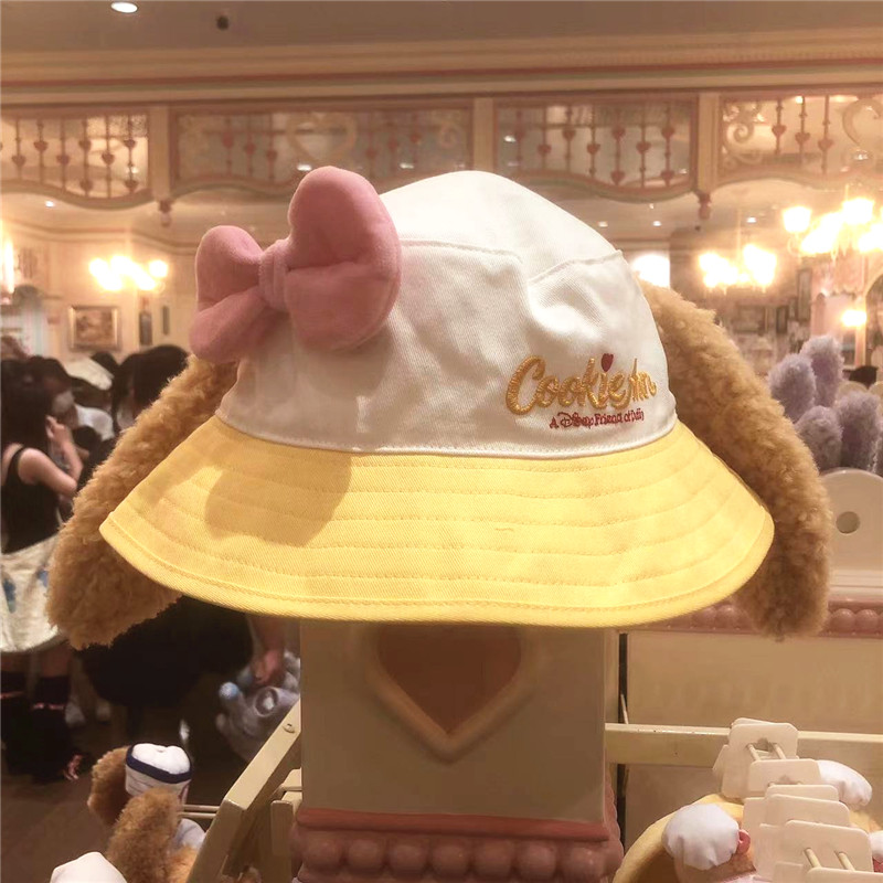 上海迪士尼乐园国内代购饼饼渔夫帽可琪安卡通帽子成人帽遮阳盆帽