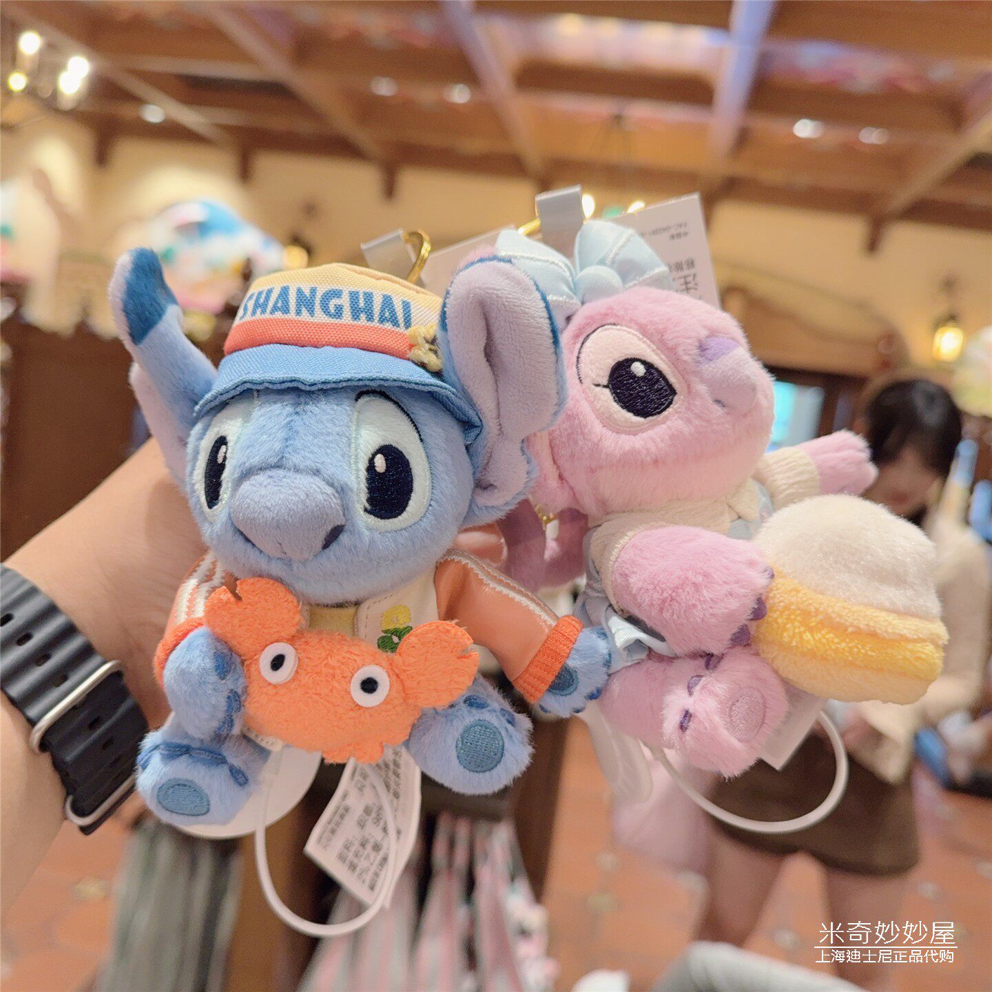 上海迪士尼代购2025漫游系列史迪奇安琪毛绒玩偶挂件钥匙圈钥匙扣