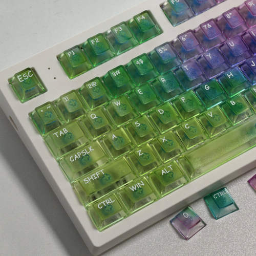 罗兰青玉PC雾透键帽原厂幻彩迷雾