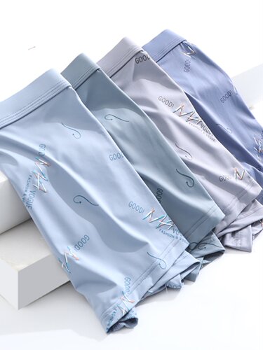 帅气男款高档冰丝夏季四角裤宽松舒适抑菌透气凉感无痕少年男内裤