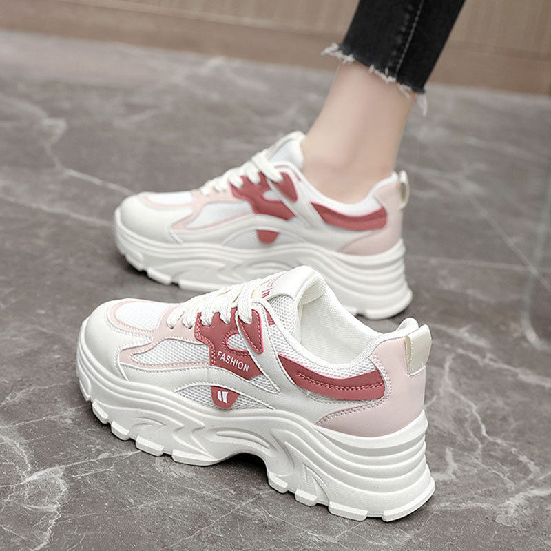 春季新款女鞋运动鞋防滑百搭厚底增高休闲潮鞋时尚外穿老爹鞋5cm