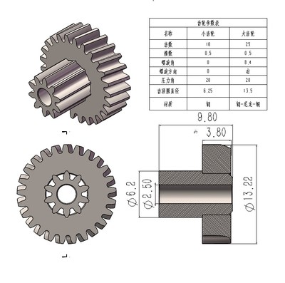 5840-31ZY涡轮蜗杆减速电机配套涡轮 0.5M铜涡轮0.5M钢涡轮斜齿轮