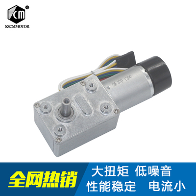 涡轮蜗杆编码器12v减速电机
