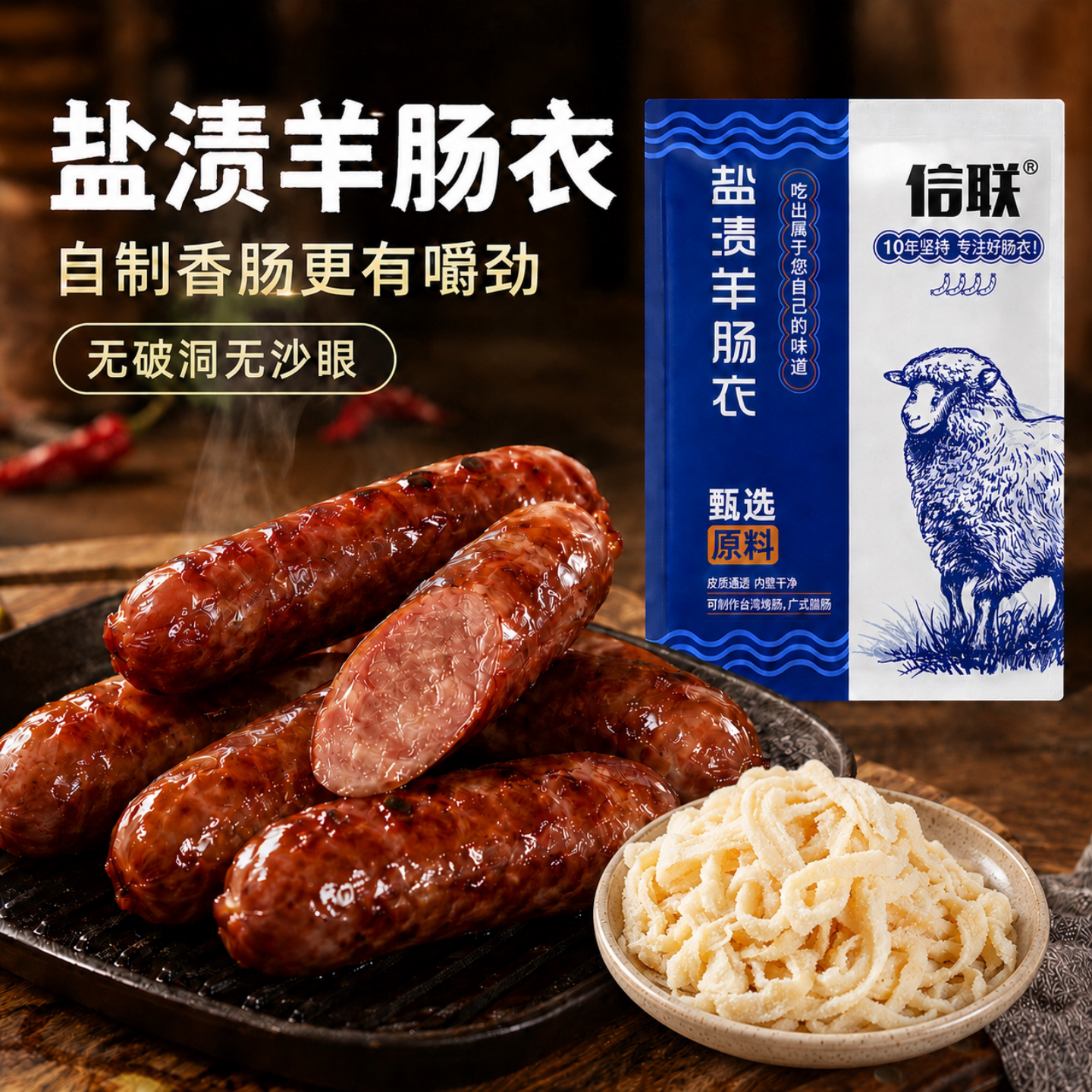 羊肠肠衣灌香肠家用食品级图片