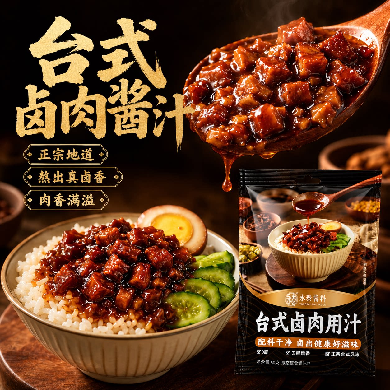 永泰正宗台式卤肉汁60g卤肉酱汁卤肉饭酱料理包肉夹馍家用卤肉汁