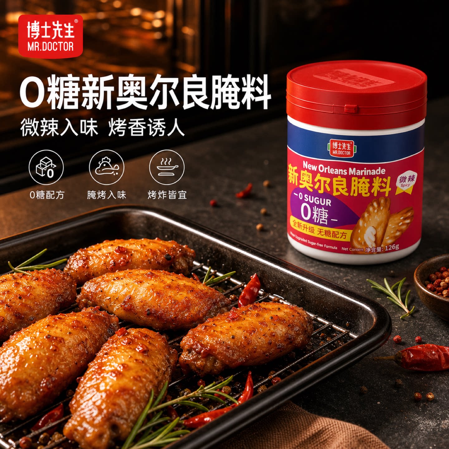 博士先生0糖无糖奥尔良腌制料