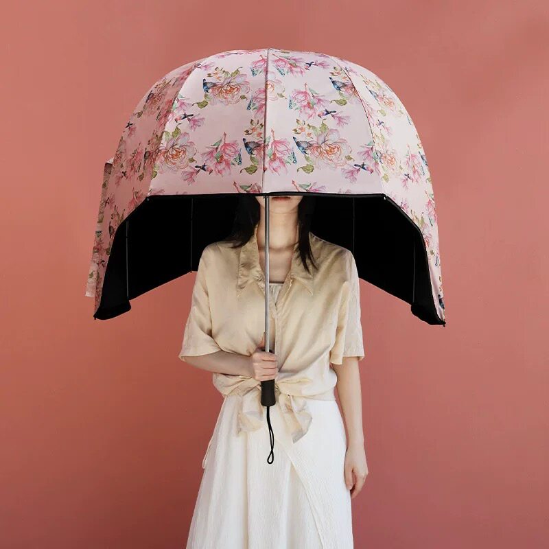 网红同款头盔伞高级感雨伞定制防晒户外晴雨两用遮阳伞跨境批货