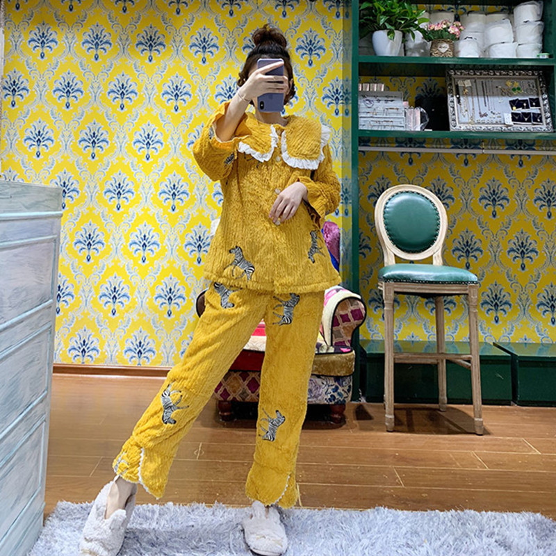 pinkgrape珊瑚法兰莱绒女式睡衣