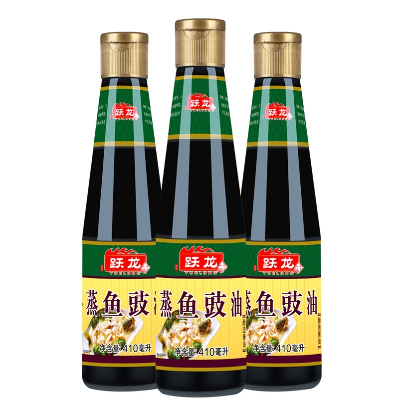 跃龙蒸鱼豉油410ml*3瓶 清蒸海鲜炒饭刺身白灼汁酱油凉拌家用调味