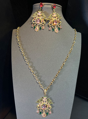 新娘锆石项链耳环套装轻奢气质百搭锁骨链送女友闺蜜晚宴礼服首饰