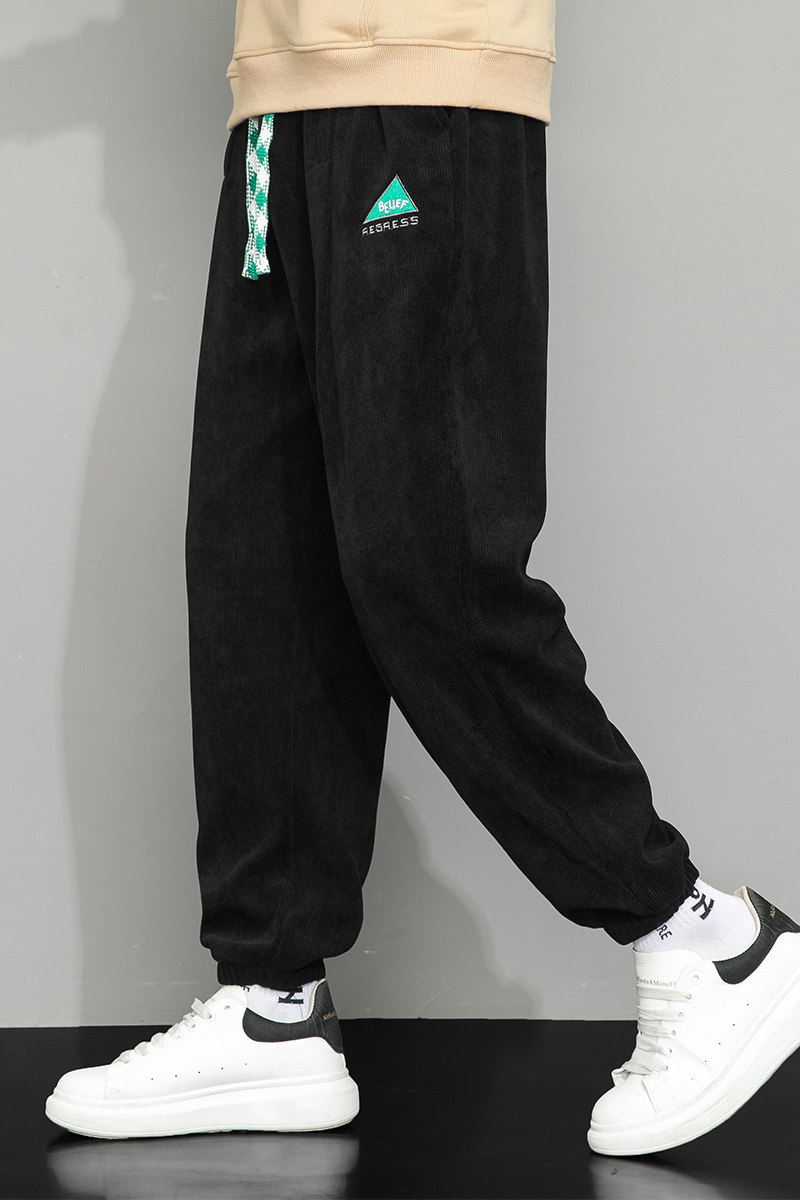 2023秋季新款男士灯芯绒休闲裤青少年宽松束脚裤XZ712-5-G90-P45,男装休闲裤,星座1112-5（原712-5）