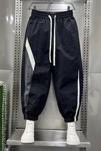 夏季薄款速干拼接户外束脚运动休闲裤宽松哈伦裤712-5-G101-P50图片