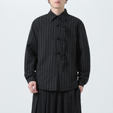 新中式亚麻长袖衬衫男高品质风棉麻条纹衬衣1112-5-CS608-P65，男装衬衫，星座1112-5（原712-5）