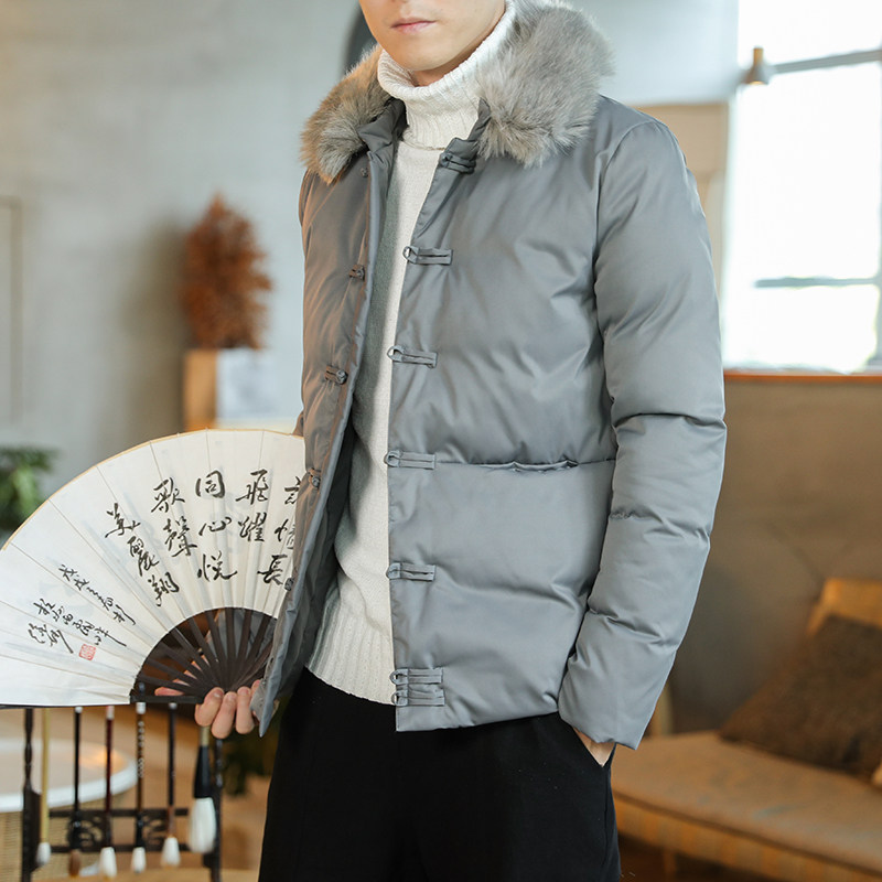中式复古棉衣男宽松大码唐装毛领立领盘扣棉服XZ712-5-M99-P135,男装棉衣,星座1112-5（原712-5）