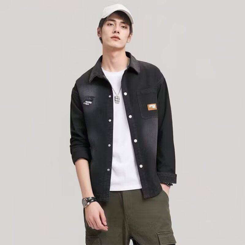 网络图2025男春秋款牛仔夹克外套休闲牛仔上衣1112-5-W45-P52，男装工装外套，星座1112-5（原712-5）